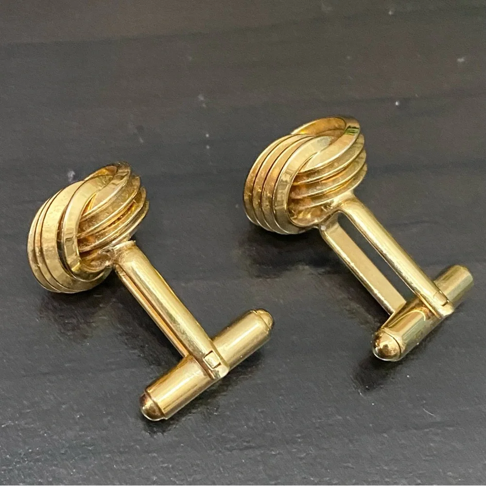 Vintage Unsigned Gold-tone Love Knot Cufflinks